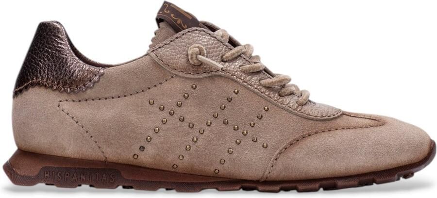 Hispanitas Taupe Zinnia leren sneakers