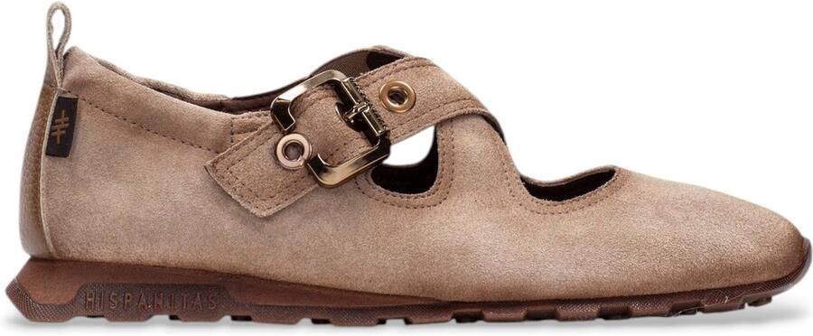 Hispanitas Taupe Zinnia leren sneakers