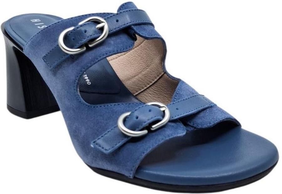 Hispanitas velour jeans dames slipper met blokhak HV264803