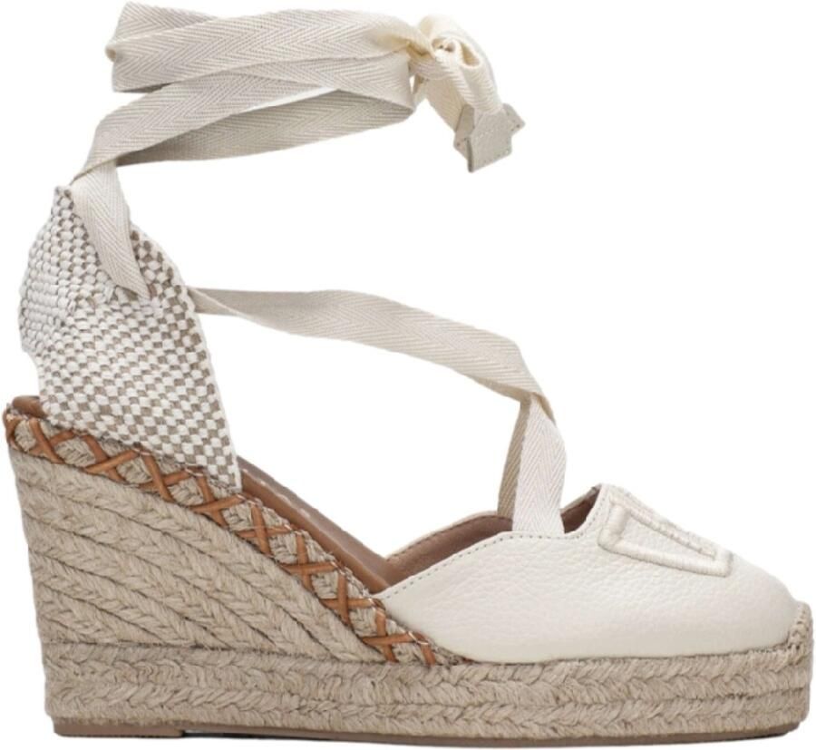 Hispanitas Witte Sofia 7 leren espadrilles -Hoogte hak