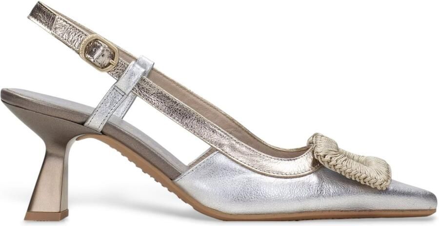 Hispanitas Zilveren leren schoenen met spitse neus