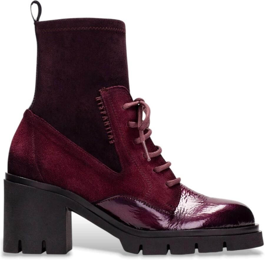 Hispanitas Zurich Rock bordeauxrode leren enkellaarsjes