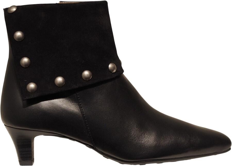Hispanitas zwarte leren enkellaarzen met studs
