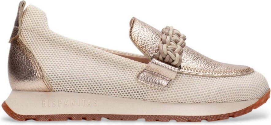 HISPANITAS Lage Sneakers Dames Hv253948 Maat: 40 Materiaal: Nylon Kleur: Goud