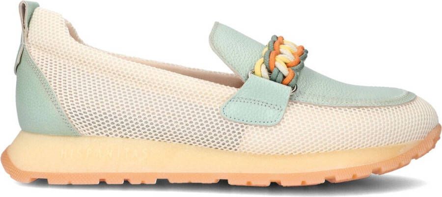 HISPANITAS Lage Sneakers Dames Hv253948 Maat: 40 Materiaal: Leer Kleur: Groen
