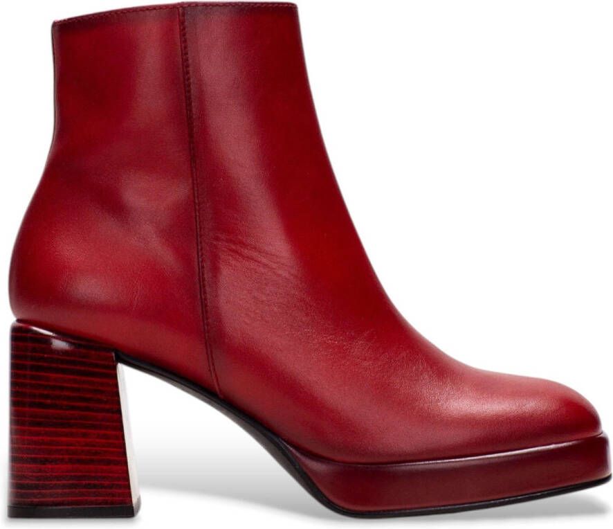 HISPANITAS Enkellaarsjes Dames Hi243674 Maat: 37 Materiaal: Leer Kleur: Rood