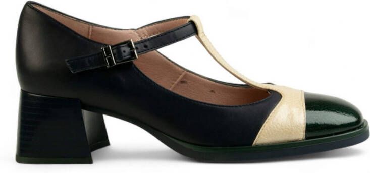 Hispanitas T-Strap Leren Sandaal Black Dames