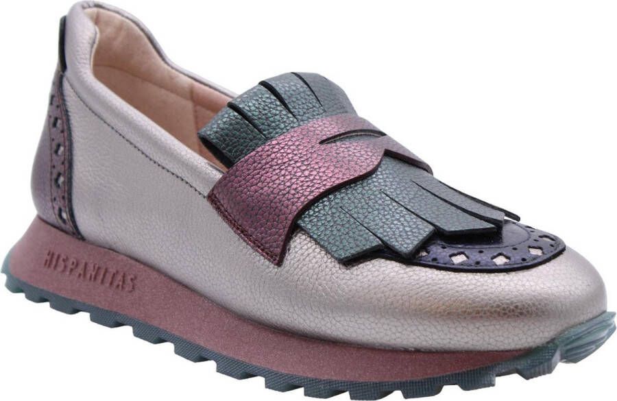 HISPANITAS Instappers Dames Chi243509 Met Maat: 37 Materiaal: Leer Kleur: Zilver