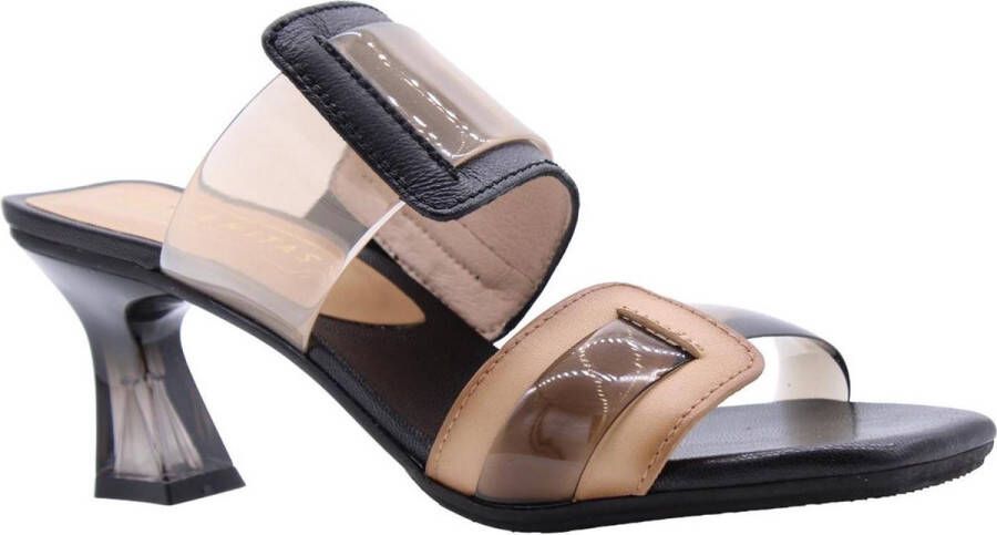 Hispanitas Stijlvolle T-Strap Hoge Hak Sandalen Zwart Dames