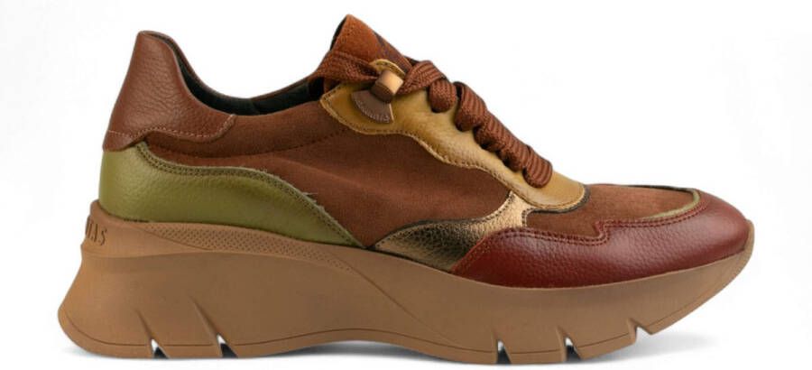 Hispanitas Paprika Bruine Leren Slippers