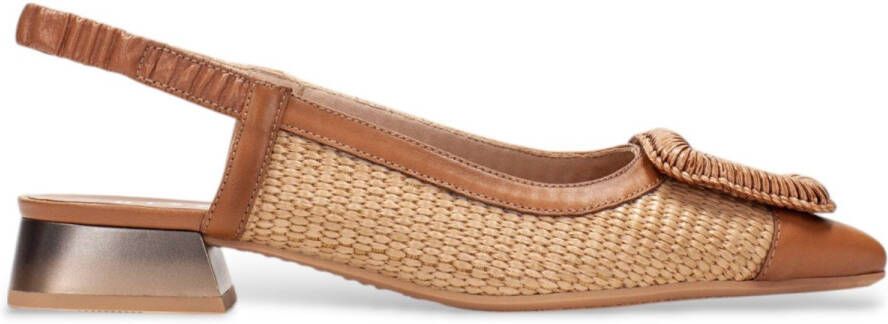 HISPANITAS Slingbacks Dames Rhv254046 Maat: 37 Materiaal: Raffia Kleur: Camel