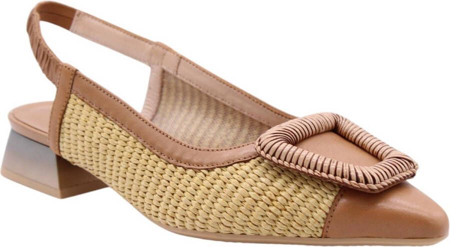 HISPANITAS Slingbacks Dames Rhv254046 Maat: 40 Materiaal: Raffia Kleur: Camel