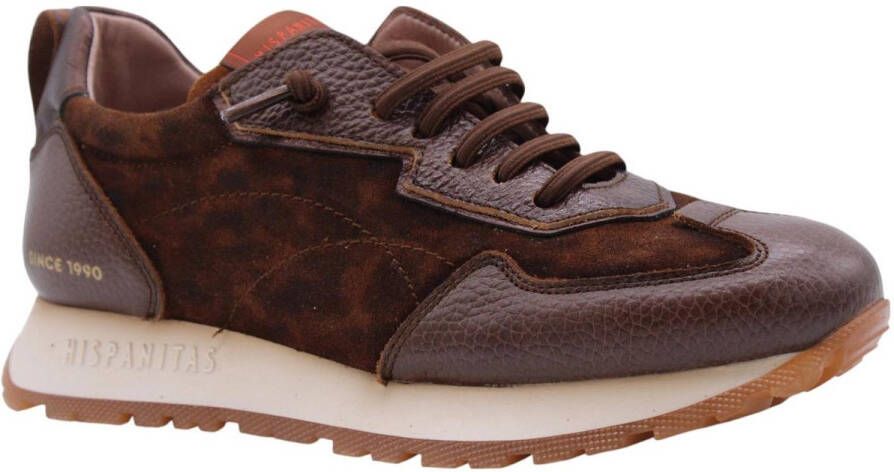 Hispanitas Bruin Leren Veterschoenen
