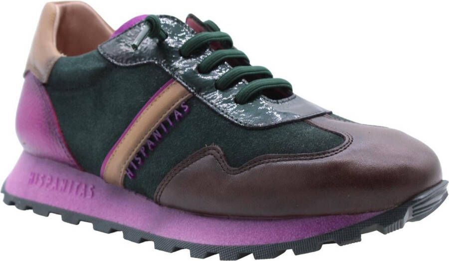 Hispanitas Loira sneakers soho cocoa forest magenta velour CHI233073