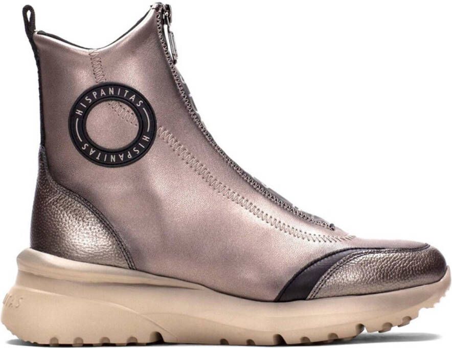 Hispanitas Sport Polinesia bronskleurige leren sportschoenen -Hoogte sleehak