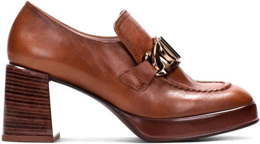 Hispanitas Tokio bruin leren schoenen -Helphoogte