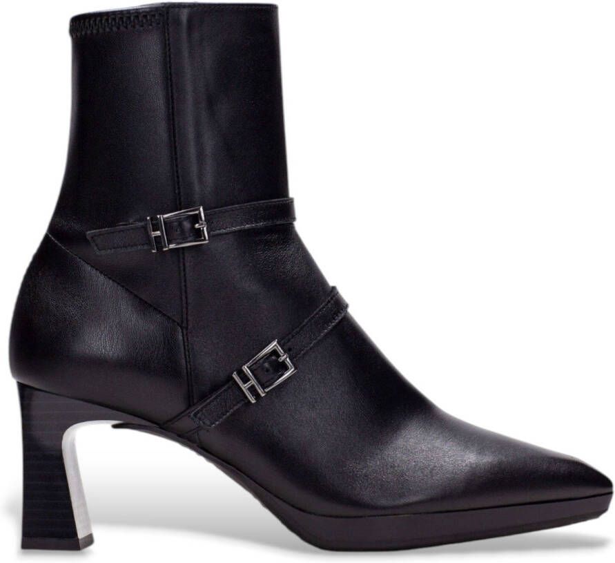 Hispanitas Zwart nappaleer enkellaarsjes