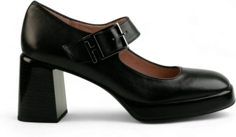 Hispanitas Zwarte Mary Jane leren schoenen