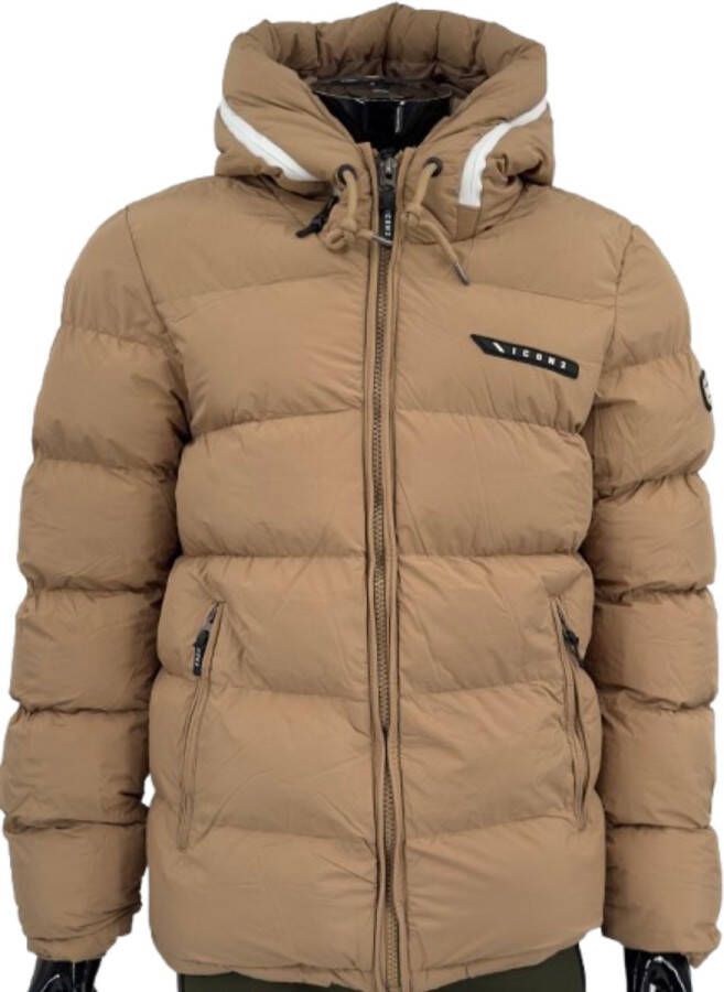 Hitman ICON2 Winterjas Heren Puffer Jas Heren Met Ritszakken en Binnenzak Winddicht en Waterafstotend Beige - Foto 4