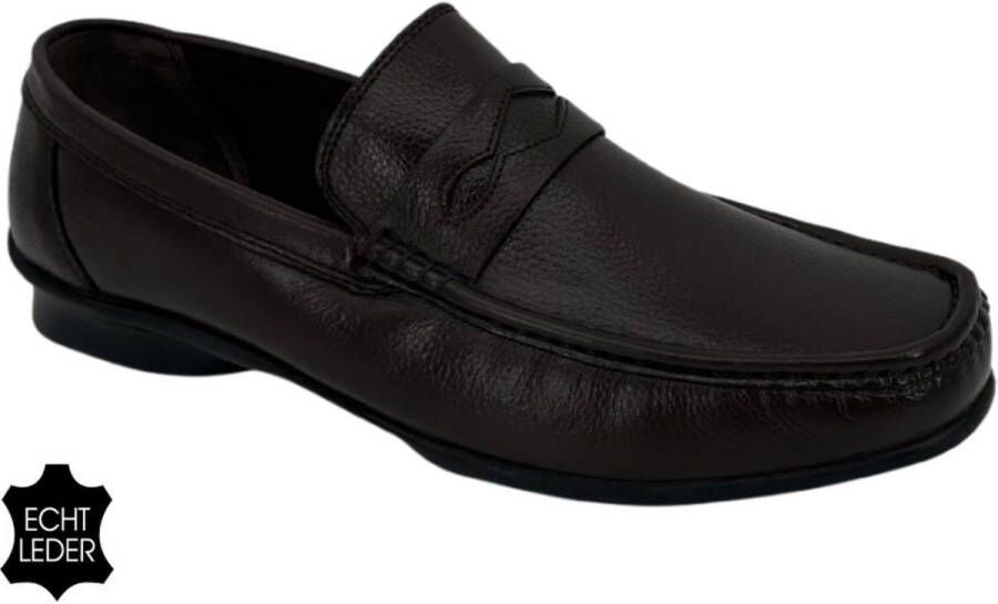 Hitman Schoenen Combine Heren Schoenen 100% Echt Leer Loafers Heren Instappers Heren Extra Grote Maten Bruin