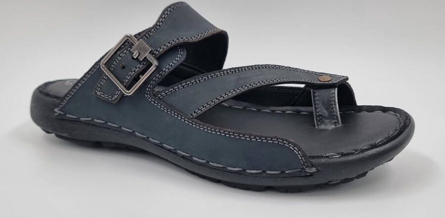 Hitman Schoenen FLICK Heren Slippers Heren Teenslippers Echt Leer Grijs - Foto 4