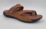 Hitman Schoenen FLICK Heren Slippers Heren Teenslippers Echt Leer Mustard - Thumbnail 1