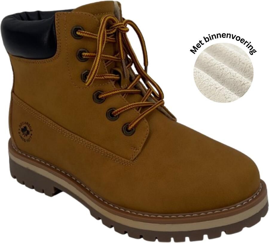 Hitman Schoenen Elong500 Heren Schoenen Laarzen Heren Veterboots Gevoerde Binnenzijde Wandelschoenen voor Heren Camel - Foto 3