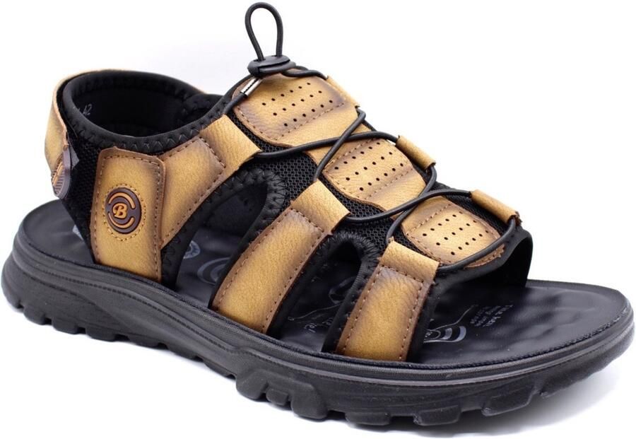 Hitman Schoenen Elong500 Sandalen Heren Lichtgewicht Zacht Voetbed Klittenband Sluiting Licht Bruin