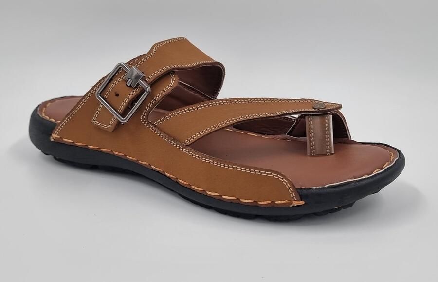 Hitman Schoenen FLICK Heren Slippers Heren Teenslippers Echt Leer Mustard - Foto 2