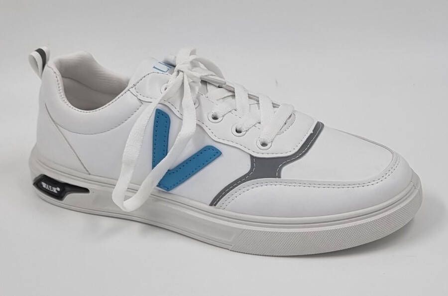 Hitman Schoenen Walk Heren Schoenen Heren Sneakers Witte Sneakers Heren Wit Blauw