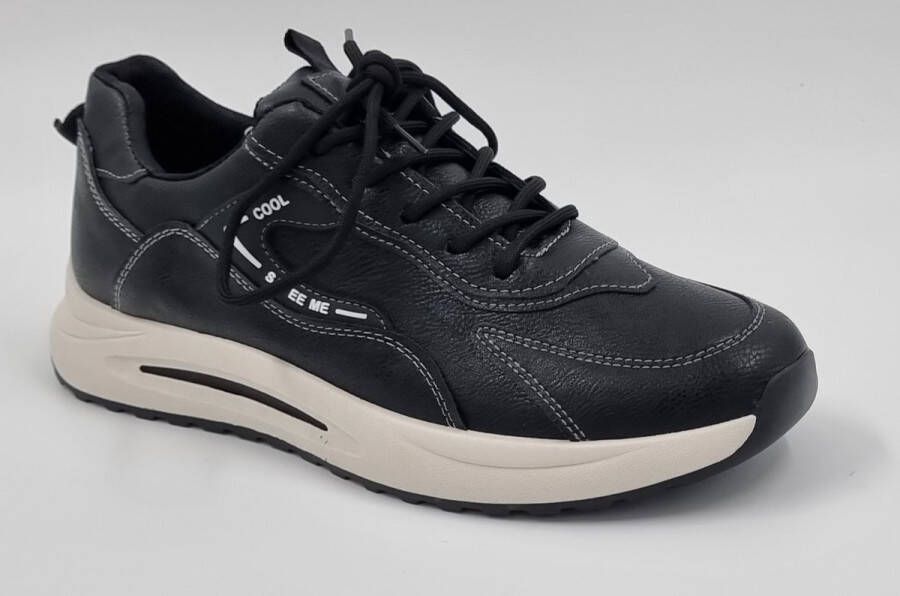 Hitman Schoenen Elong500 Heren Schoenen Heren Sneakers Lichtgewicht Heren Sneakers Klittenband Sluiting Zwart