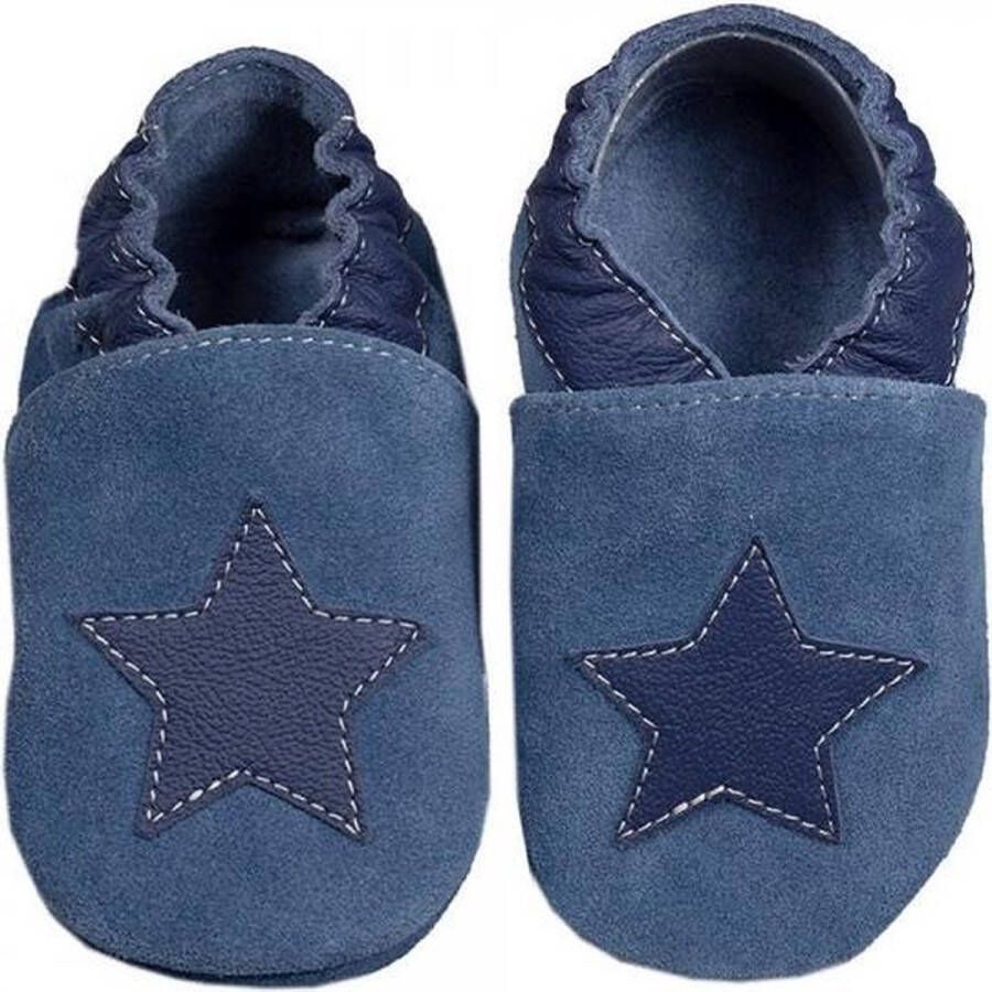 Hobea Babyslofjes blauw suede met ster (Kruip) - Foto 1