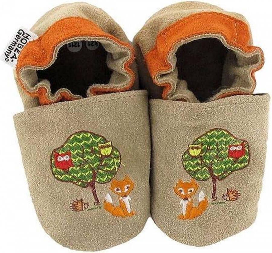 Hobea babyslofjes forest animals taupe