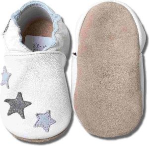 Hobea babyslofjes grijze sterren wit