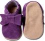 Hobea babyslofjes suede donker paars met strik - Thumbnail 1