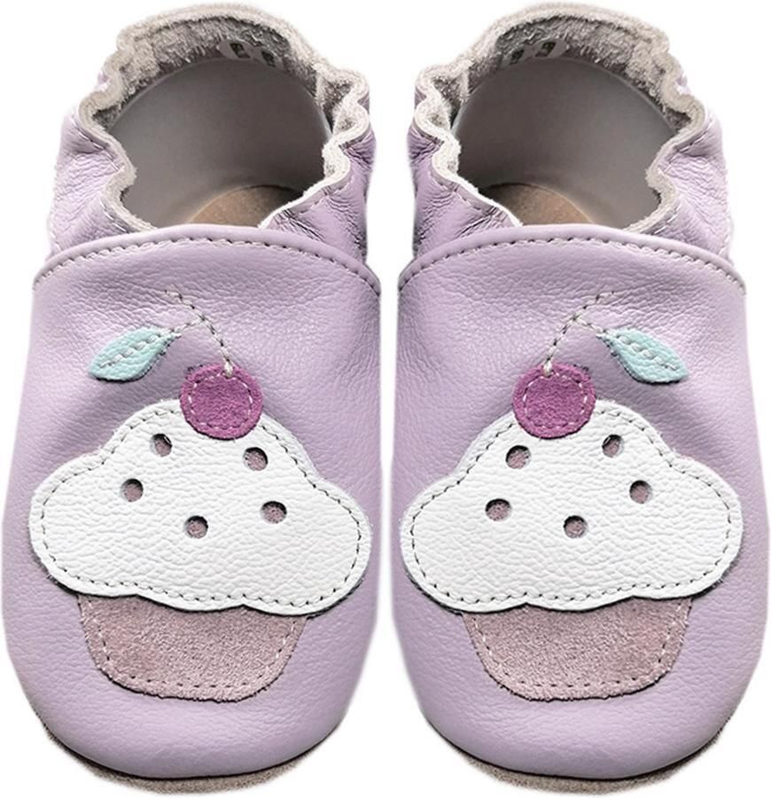 Hobea Babyslofjes roze met cupcake