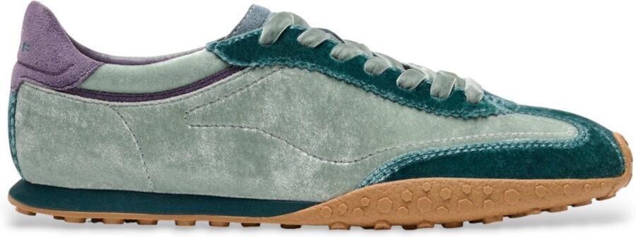 Hoff Groen fluwelen leren sneakers