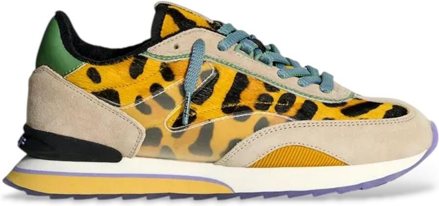 Hoff Kunst leren sportschoenen met dierenprint