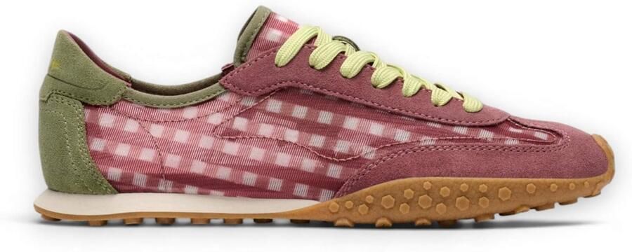 Hoff Leren Bridge Vichy sneakers in bordeauxrood