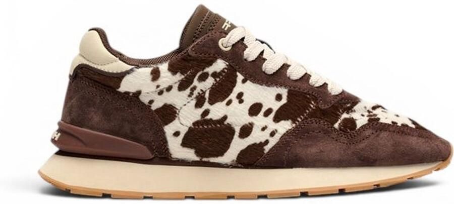 Hoff City Print Bruin Leren Sneakers