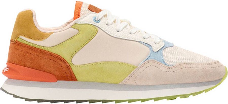 Hoff Beige Stoffen Sneakers met Multikleurige Accenten Beige Dames