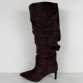 Hoge slouchy laarzen met naaldhakje bruin - Bruin