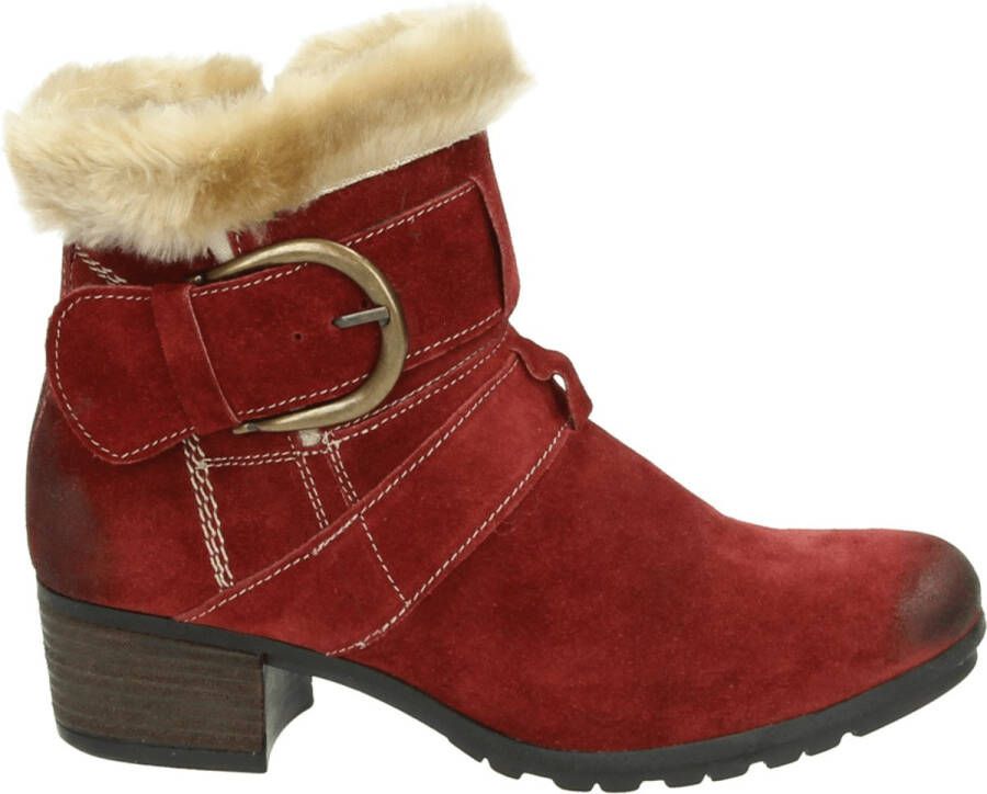 Högl Chique Fluweel Enkellaarzen in Donkerrood