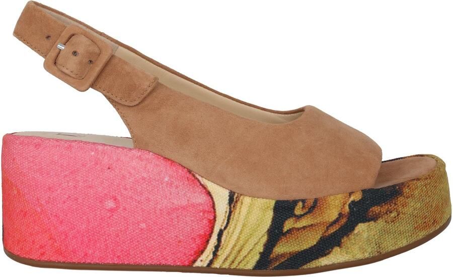 Högl Beige Mix Platform Sandaal voor Vrouwen