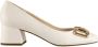 Högl Elegante Horsebit Pumps met Midi Blokhakken Wit Dames - Thumbnail 1