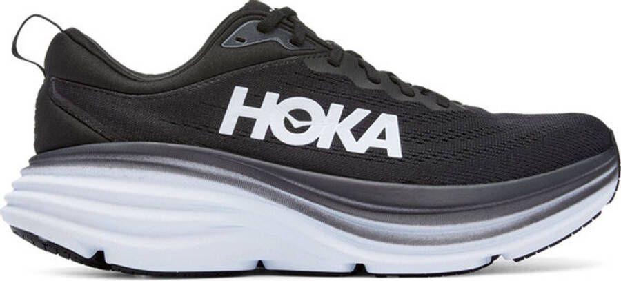 Hoka One Bondi 8 Sportschoenen Hardlopen Weg zwart wit