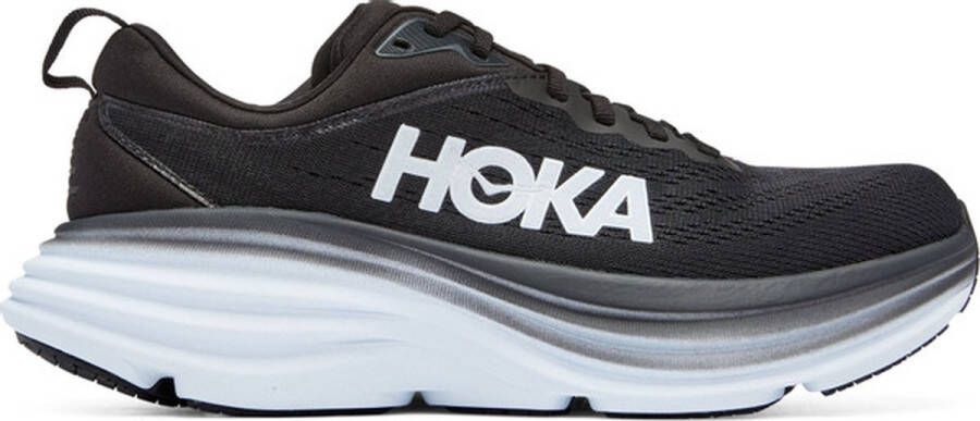 Hoka One Bondi 8 Sportschoenen Hardlopen Weg zwart wit