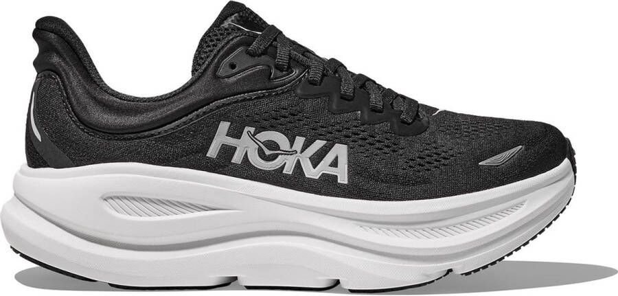 Hoka Bondi 9 Hardloopschoenen Zwart Wit Dames