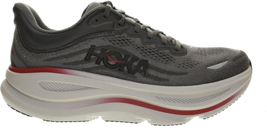 Hoka Loopschoenen Bondi 9 Grijs Rood