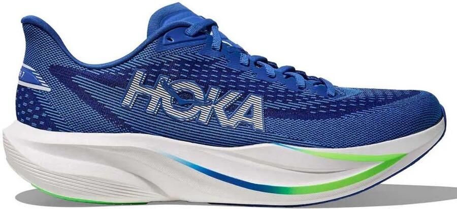 HOKA Loopschoen 'Mach 7' royal blue koningsblauw lichtgroen wit